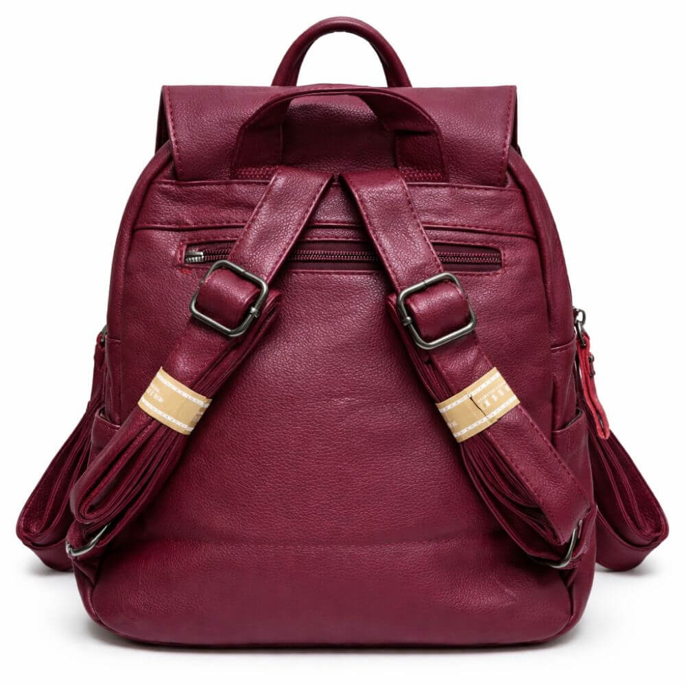 Luxe Maroon Leather Backpack